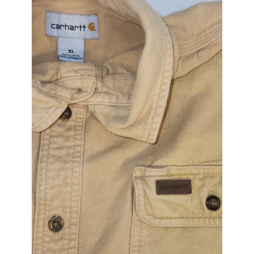 XL Tan CARHARTT Soft Chamois Cloth Barn Shirt Shacket Vintage and broken in men